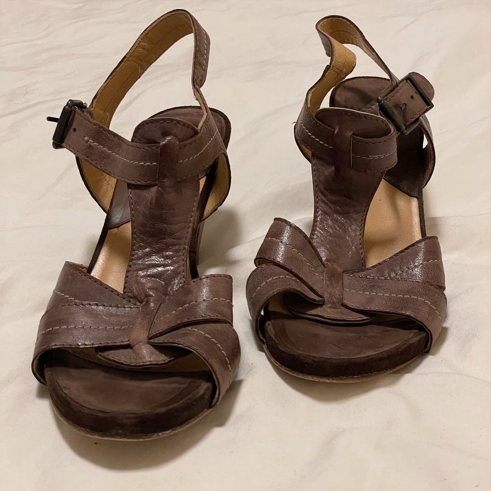Bruno Magli Brown Leather Sandals
